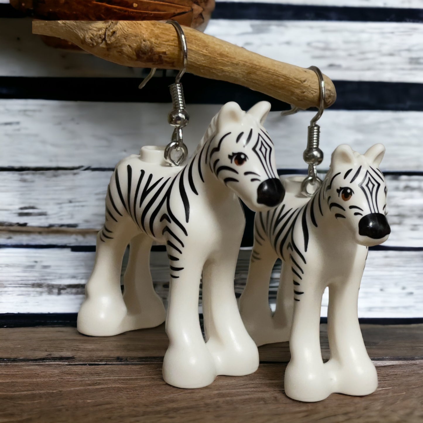 Lego® Earrings - Zebra
