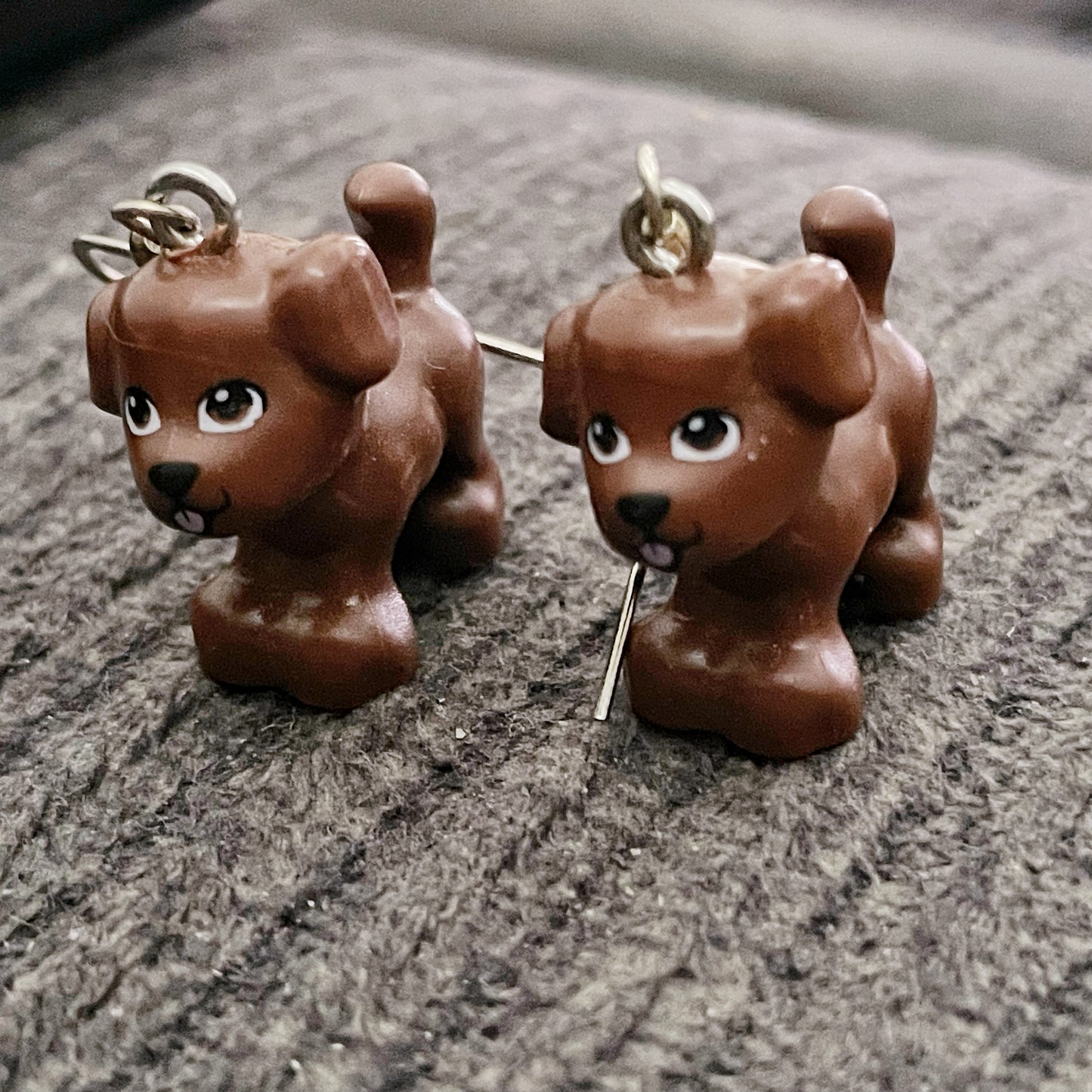 Lego® Earrings - Brown Dog
