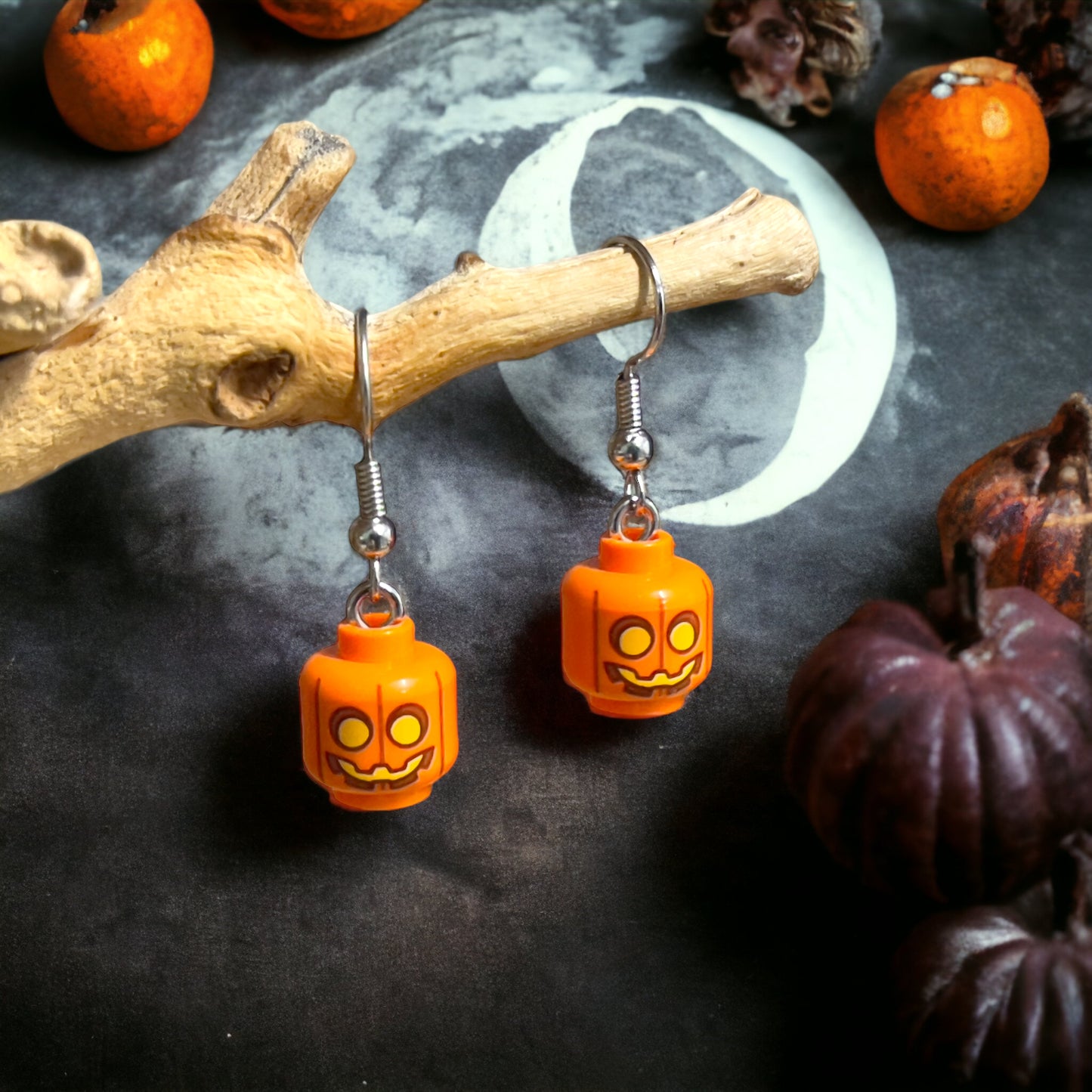 Lego® Earrings - Halloween Pumpkins
