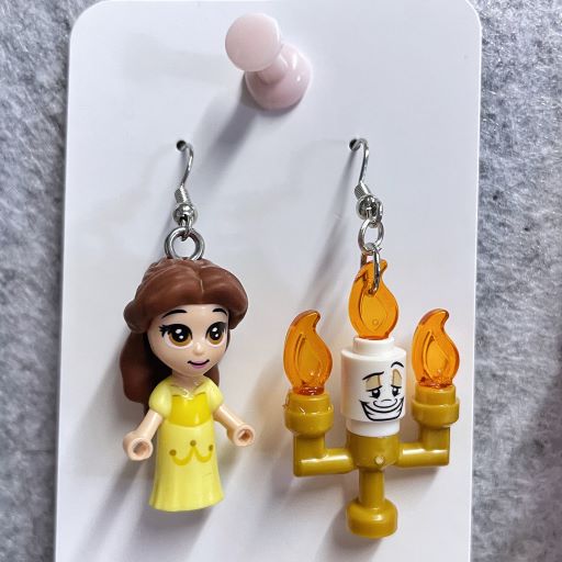 Lego® Earrings - Disney Belle & Lumiere