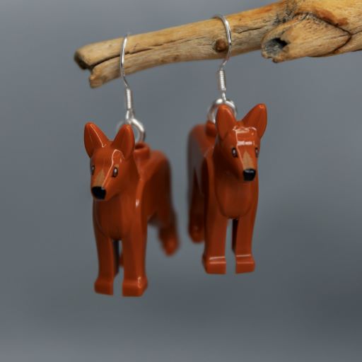 Lego® Earrings - Red Dog