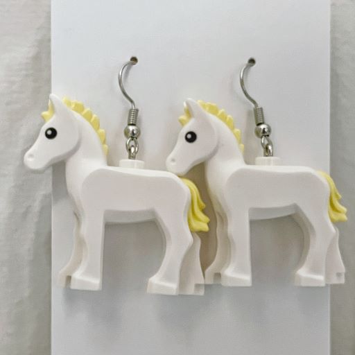 Lego® Earrings - White Pony
