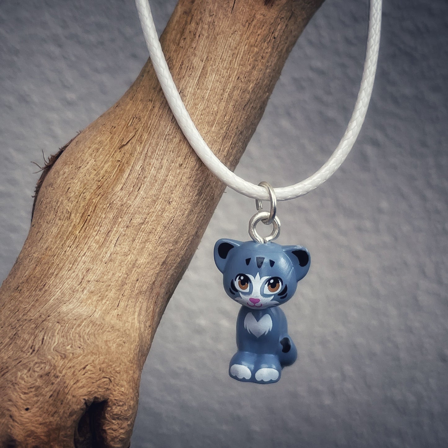Lego® Necklace - Grey Kitten
