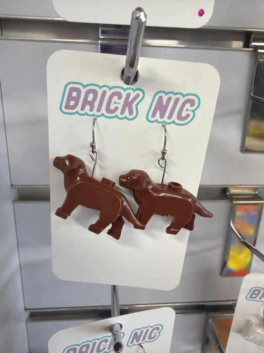Lego® Earrings - Red Brown Lab