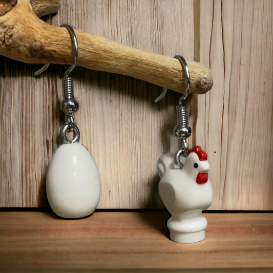 Lego® Earrings - Chicken & Egg