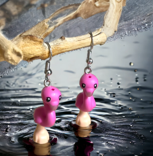 Lego® Earrings - Pink Flamingo