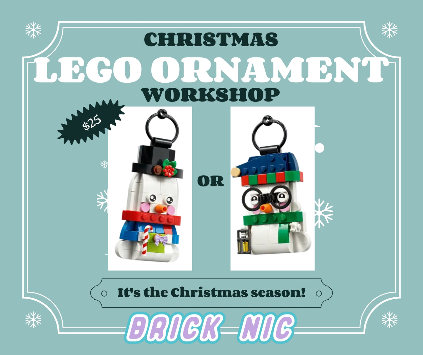 Lego® Workshop - MYO Christmas Snowman Ornament