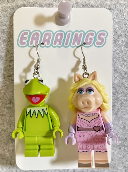 Lego® Earrings - Miss Piggy and Kermit