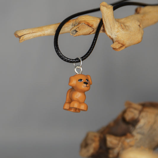 Lego® Necklace - Brown Puppy