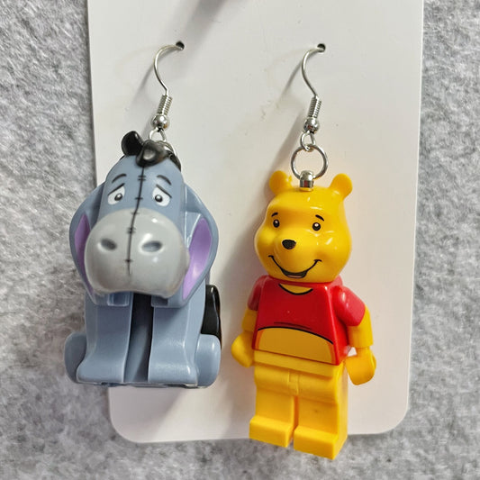 Lego® Earrings - Winnie the Pooh and Eeyore Minifigure